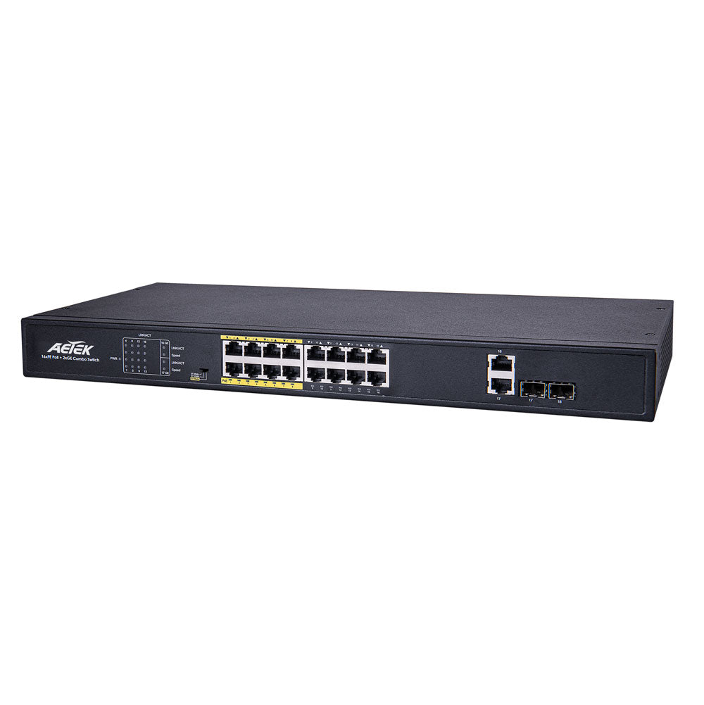 Aetek C11 Indoor Unmanaged PoE Switches - 4/8/16/24 Ports