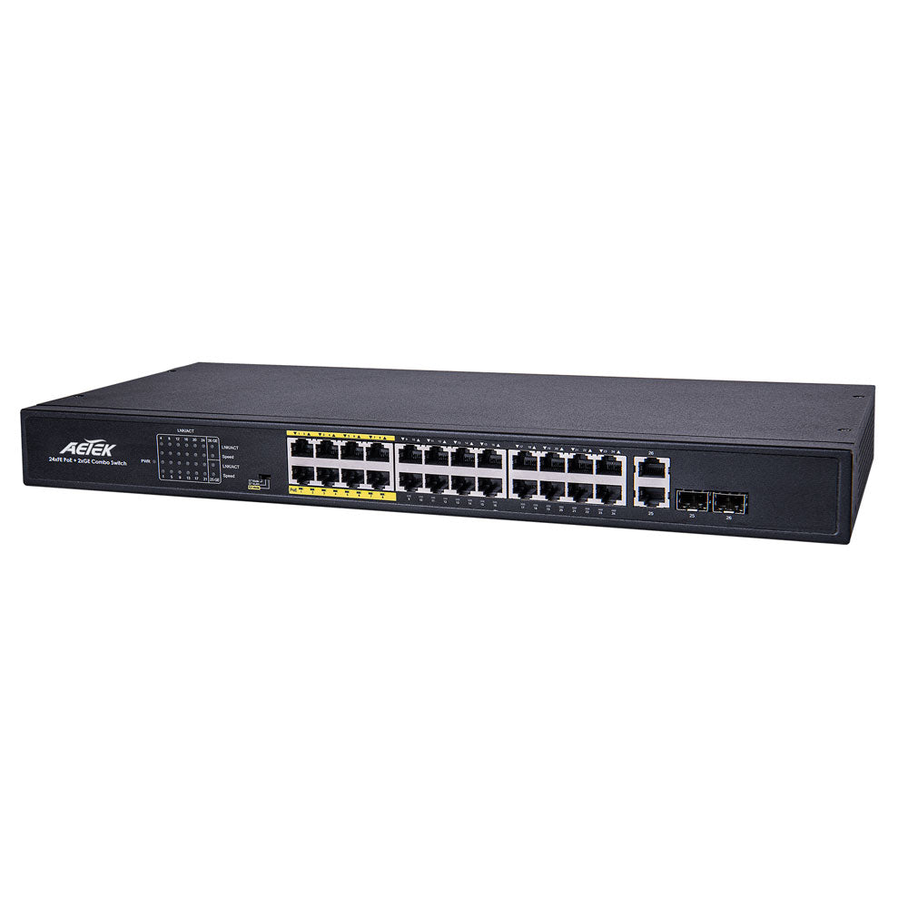 Aetek C11 Indoor Unmanaged PoE Switches - 4/8/16/24 Ports