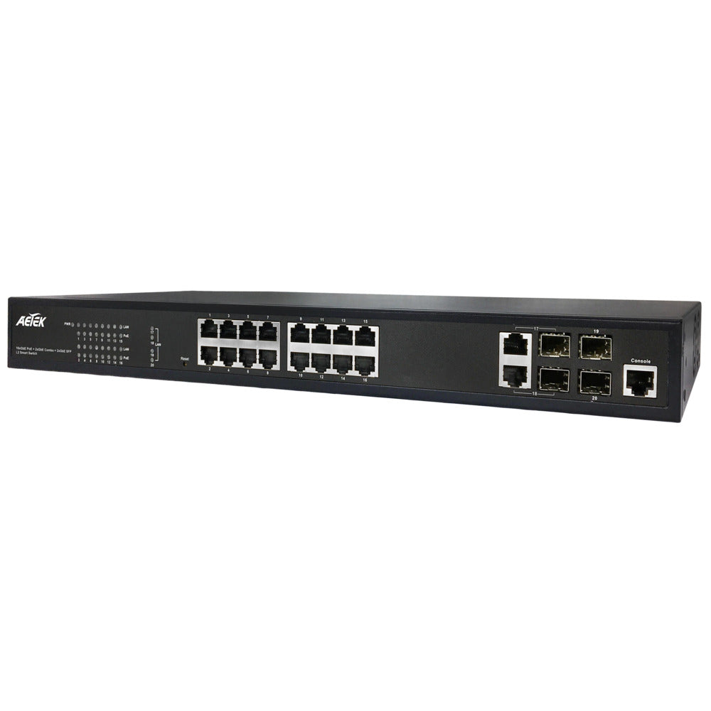 Aetek C60 Indoor Managed PoE Switches - 8/16/24 Ports