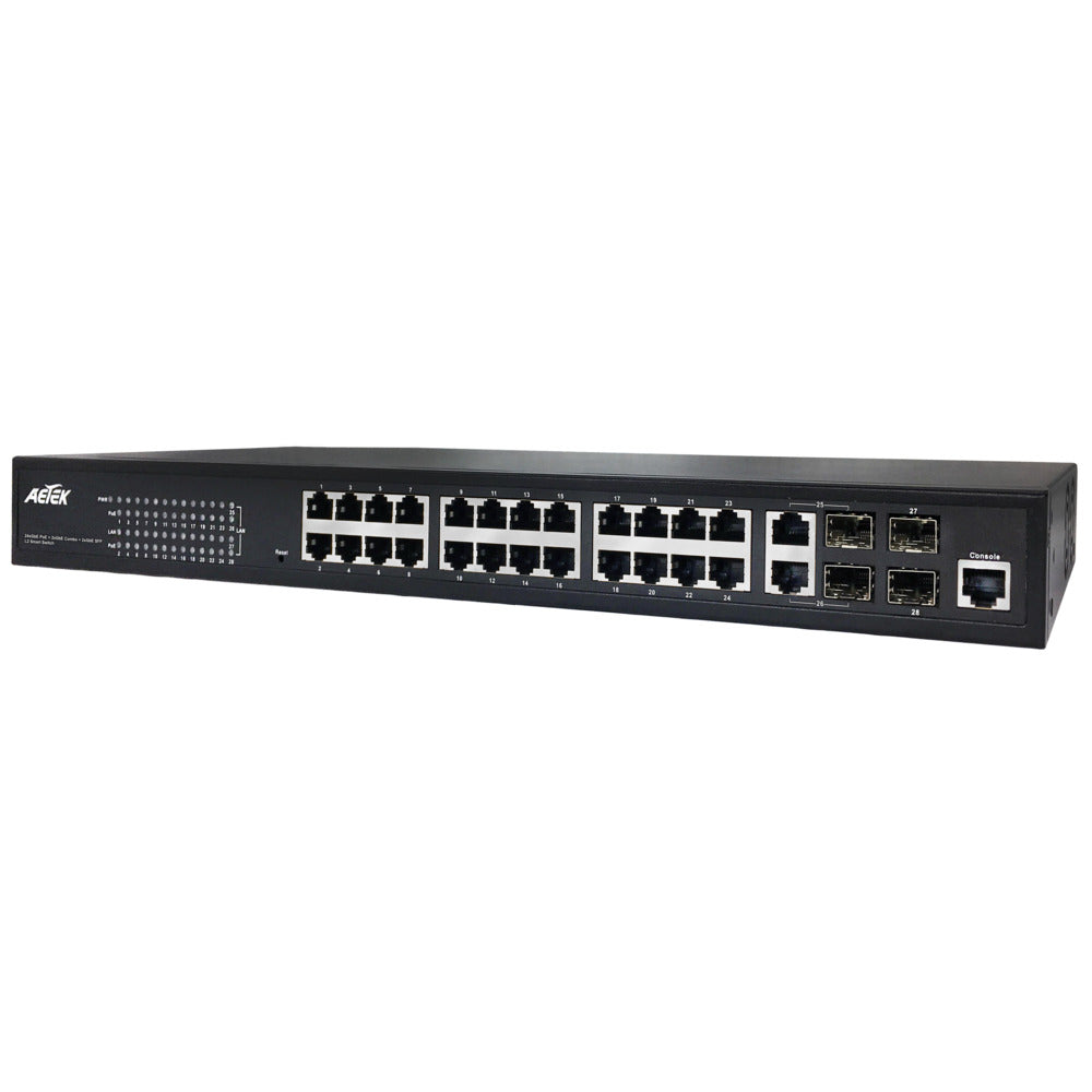 Aetek C60 Indoor Managed PoE Switches - 8/16/24 Ports