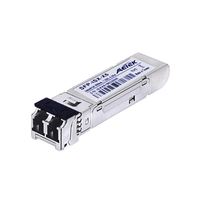 Aetek Multi-mode SFP Transceiver, Standard/Industrial, LC Connector, Various Tx Ranges