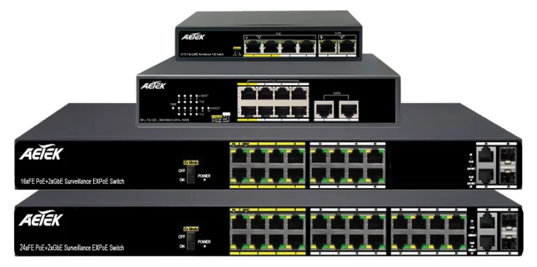 Aetek C60 Indoor Managed PoE Switches - 8/16/24 Ports