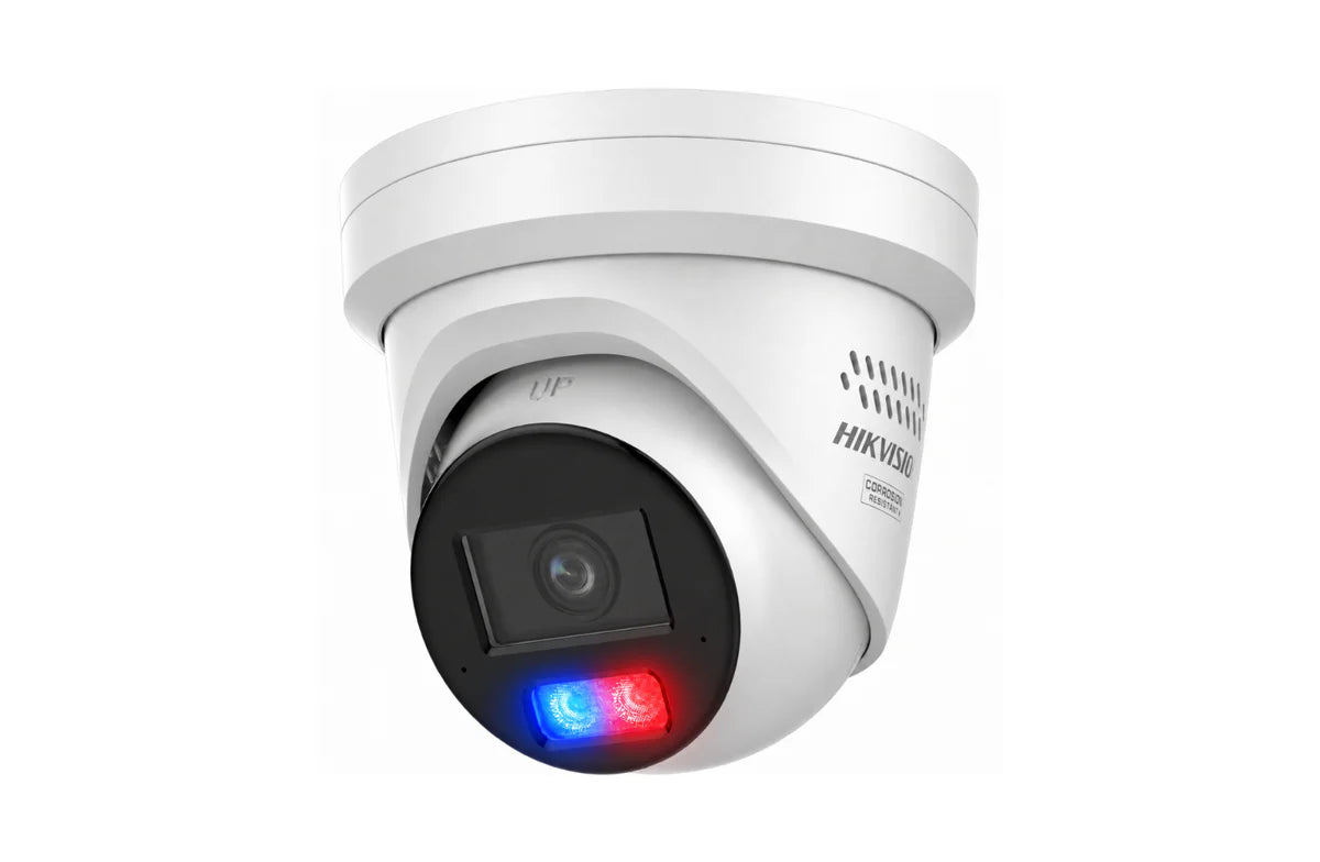Hikvision 8MP Smart Hybrid Light, ColorVu 3.0, LiveGuard, Red/Blue Strobe, Turret Camera [DS-2CD2387G3-LIS2UY/SRB]